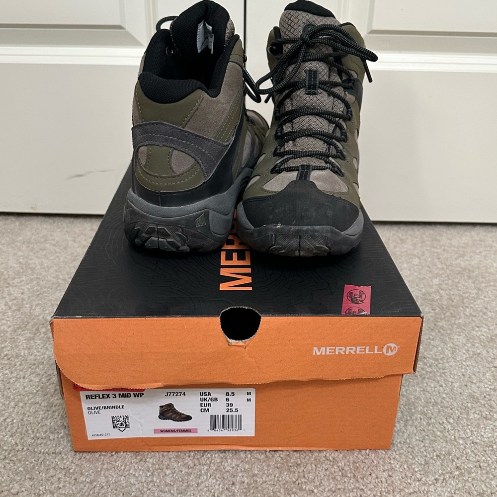 Merrell Reflex 3 Mid WP Women’s Hiking Boots- Green, Gray and Black